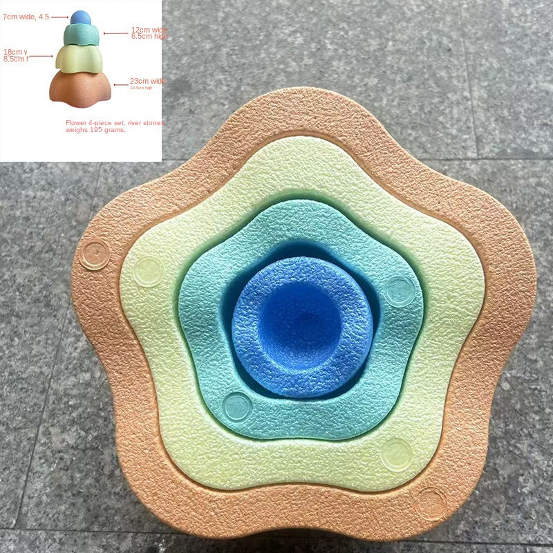 Stacking River Stones Flower Stepping Stones Kindergarten Sensory Integration Balance Training Light-Up Bridge Step Stones