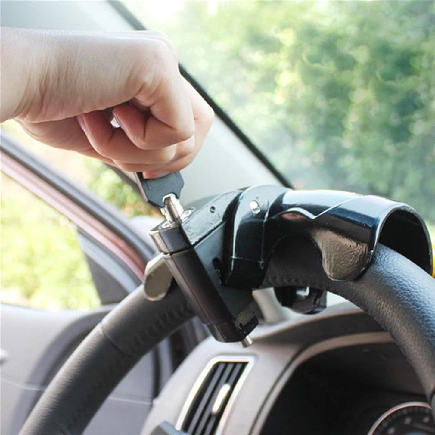 Car anti-theft lock steel steering wheel lock four interlocking anti-theft T-shaped lock strap 