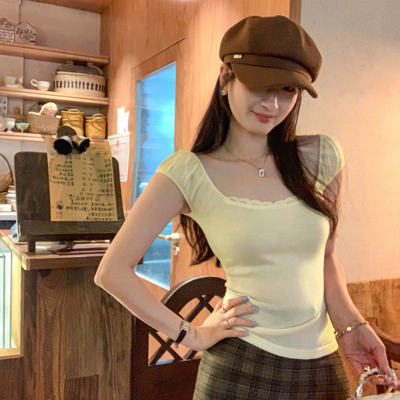 Square Neck Wool Vest T-Shirt