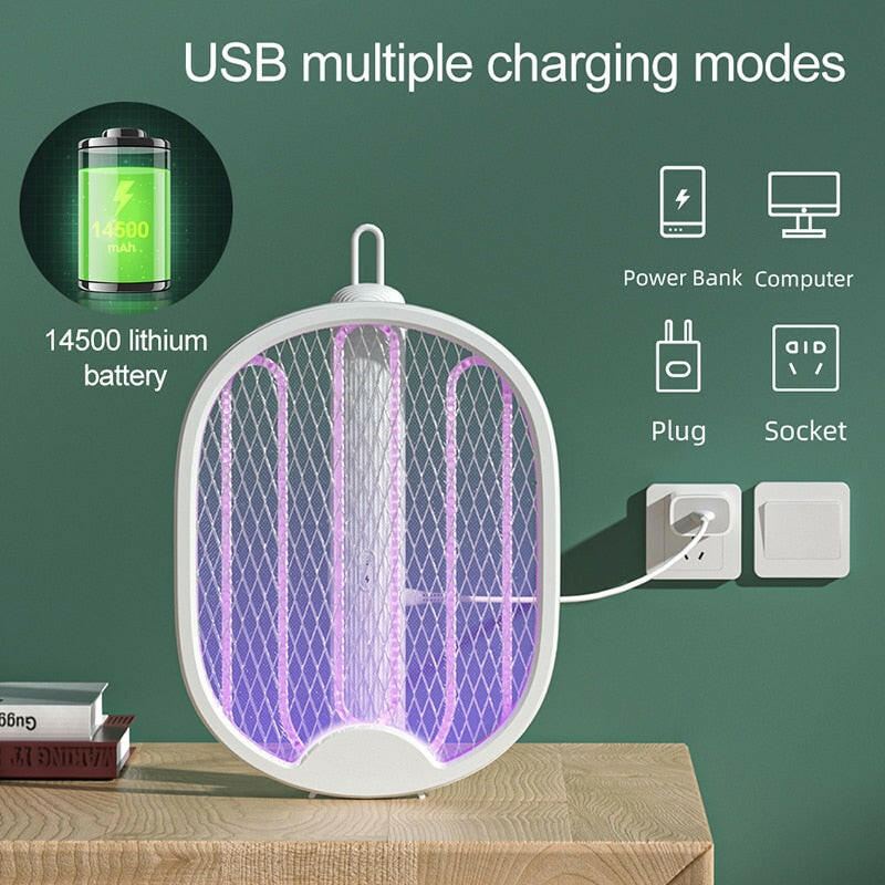 4 in 1 Electric Mosquito Killer Fly Swatter Tra