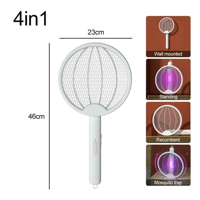 4 in 1 Electric Mosquito Killer Fly Swatter Tra