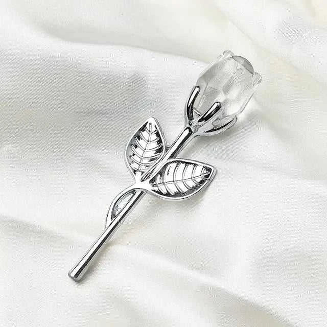Crystal Glass Artificial Rose