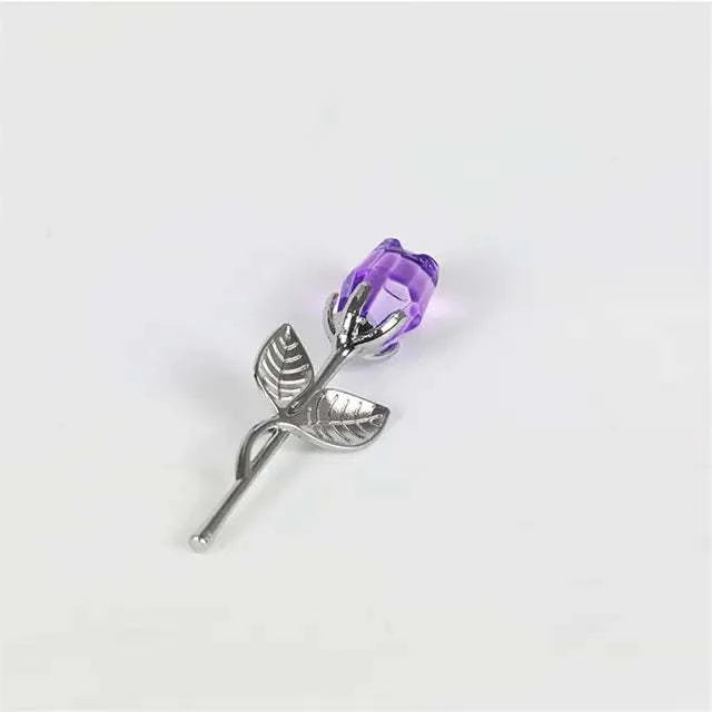 Crystal Glass Artificial Rose