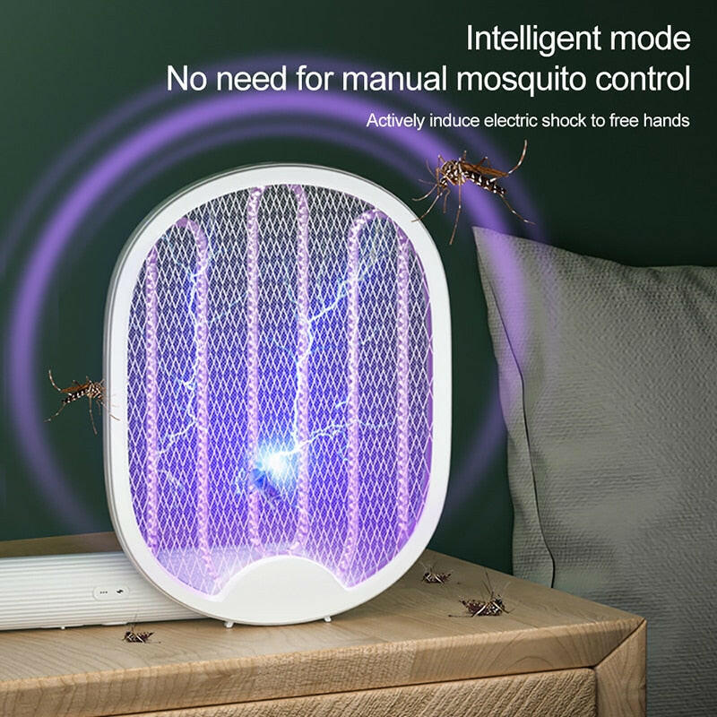 4 in 1 Electric Mosquito Killer Fly Swatter Tra