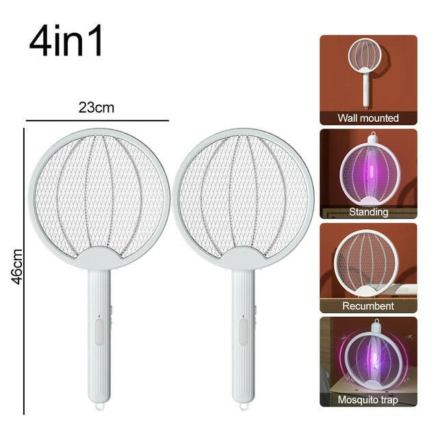 4 in 1 Electric Mosquito Killer Fly Swatter Tra