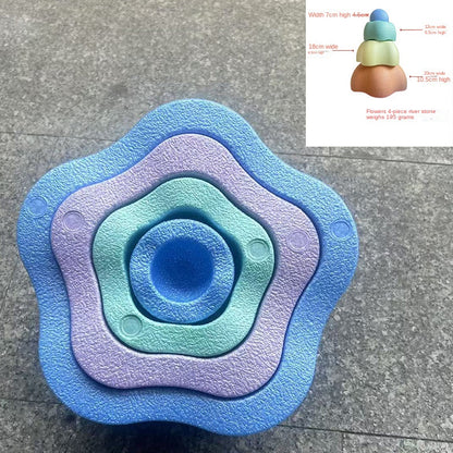 Stacking River Stones Flower Stepping Stones Kindergarten Sensory Integration Balance Training Light-Up Bridge Step Stones