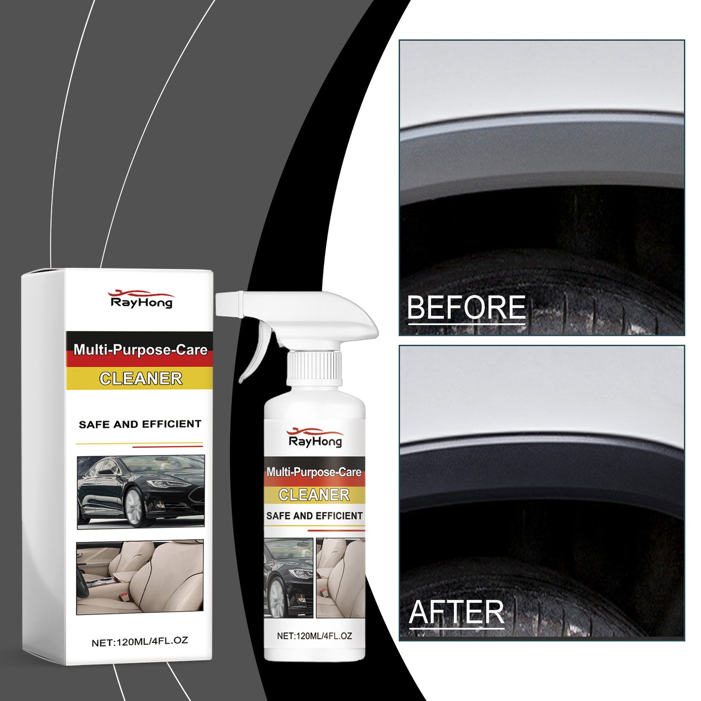Rayhong Car Multi-Function Care Cleaner Leather Seat Interior Steering Wheel Decontamination Foam Cleaner