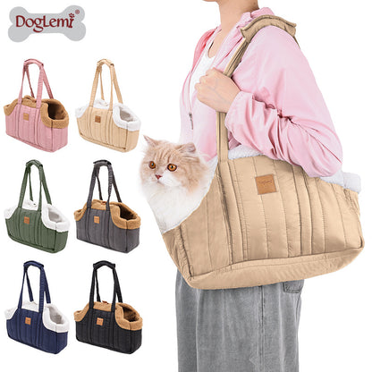 Pet Carrier Handheld Winter Thickened Portable Large Capacity Car Mount Sterilized Crossbody Bag for Dogs Outdoor Pet Bag