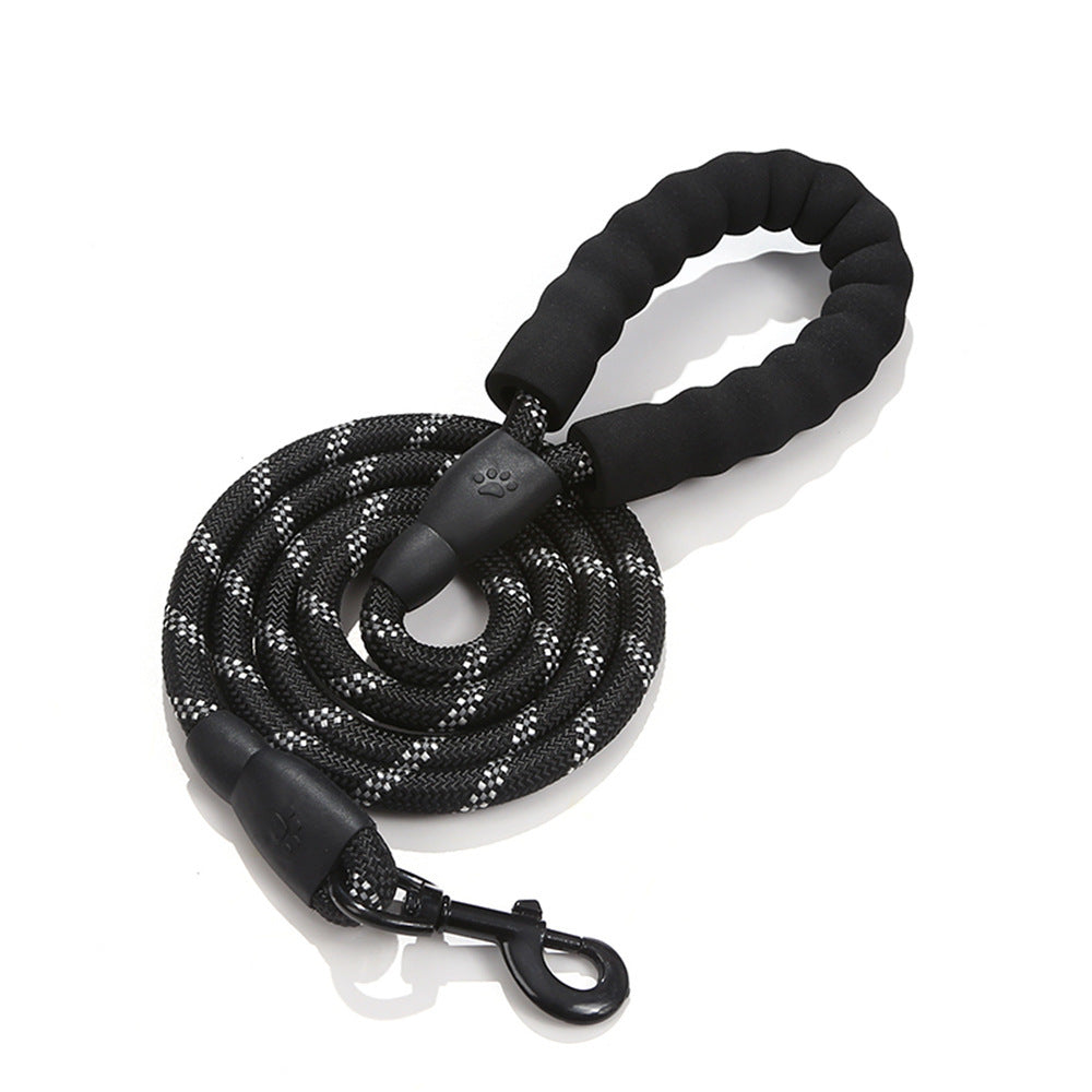Pet Reflective Dog Leash Multi-color Round Rope Dog Chain Comfortable Handle Set