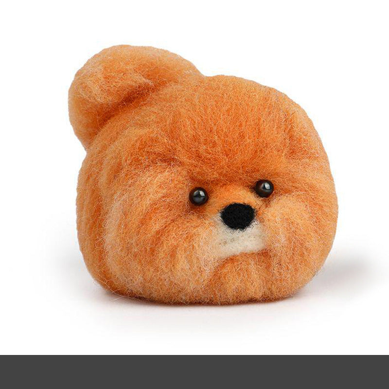 Wool felt poke poke le handmade DIY material bag cat and dog series set animal felt