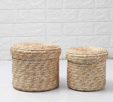 Handmade Straw Woven Storage Baskets