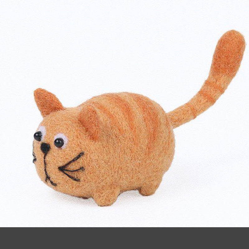Wool felt poke poke le handmade DIY material bag cat and dog series set animal felt