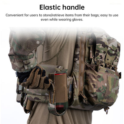 Tactical MOLLE Grenade/Magazine Pouch - Elastic & Fixed Straps for Outdoor/Airsoft Use
