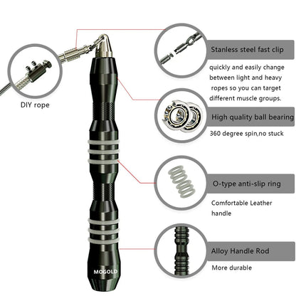 Quick Release Aluminum Dual Rope 3/5mm Handle Pure Steel Wire High Precision Bearing Racing Competition Sports Jump Rope