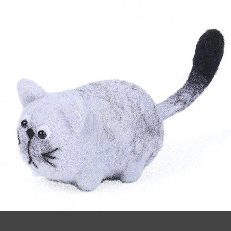 Wool felt poke poke le handmade DIY material bag cat and dog series set animal felt