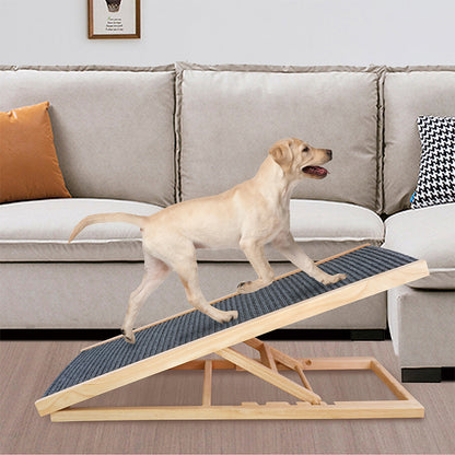 SafeStep Pet Ramp: Foldable, Height-Adjustable Ladder with Non-Slip Carpet for Easy Climbing to Cars and Furniture