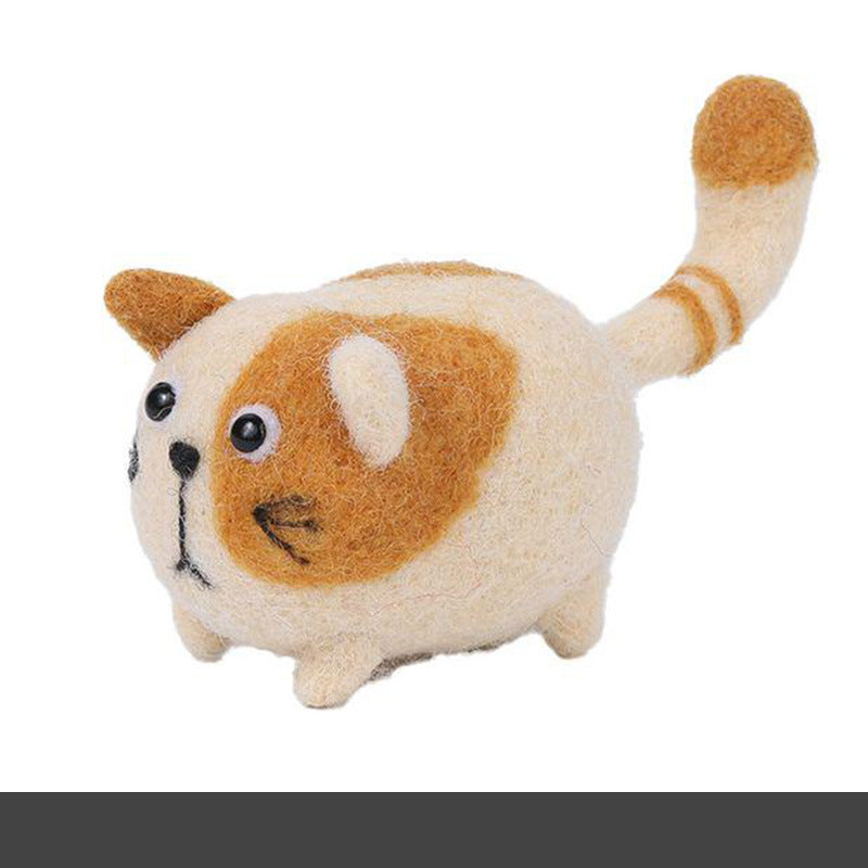 Wool felt poke poke le handmade DIY material bag cat and dog series set animal felt
