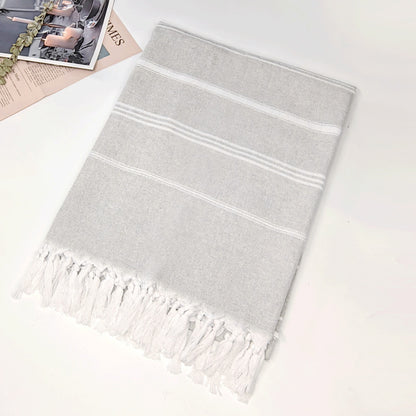 Turkish Beach Towel Striped Fringe Quick-Dry Large Size Cotton Bath Towel Multiple Styles Wholesale