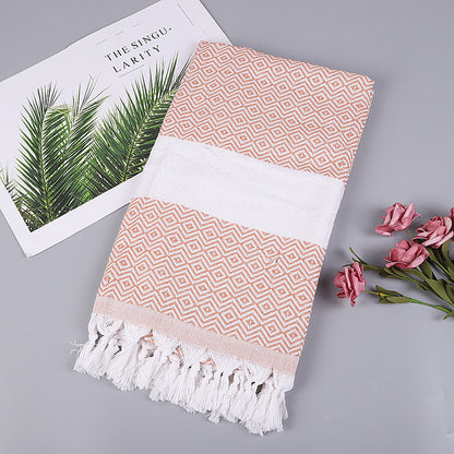 Turkish Beach Towel Striped Fringe Quick-Dry Large Size Cotton Bath Towel Multiple Styles Wholesale