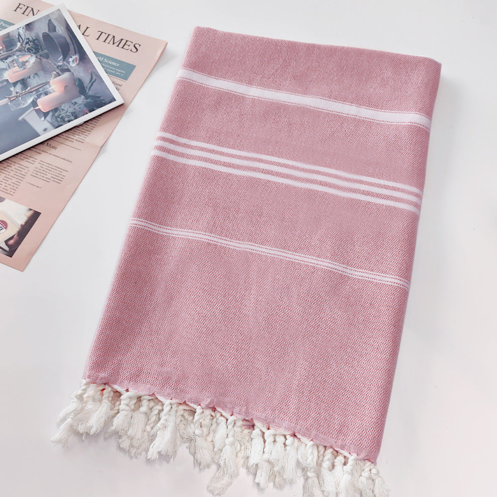 Turkish Beach Towel Striped Fringe Quick-Dry Large Size Cotton Bath Towel Multiple Styles Wholesale