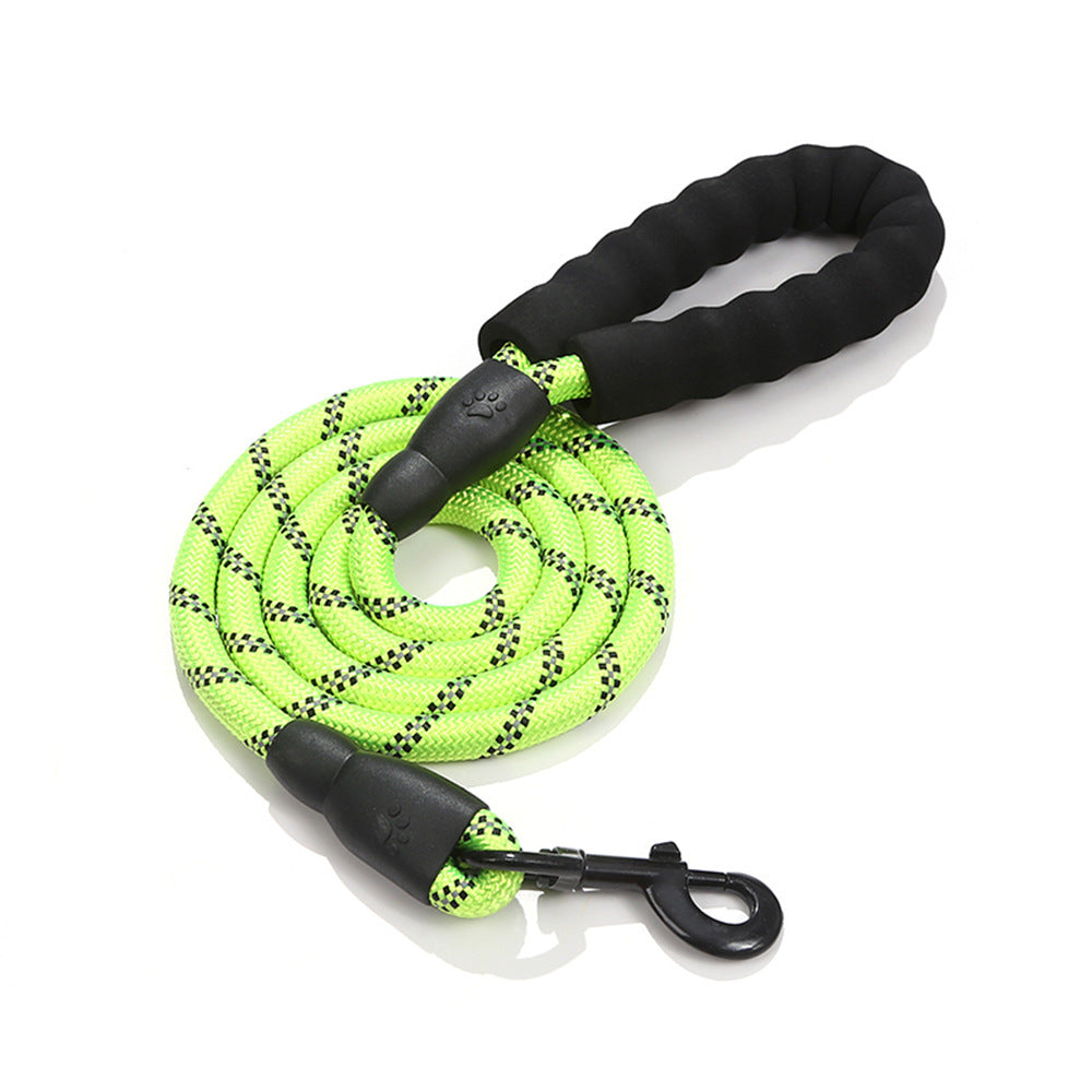 Pet Reflective Dog Leash Multi-color Round Rope Dog Chain Comfortable Handle Set