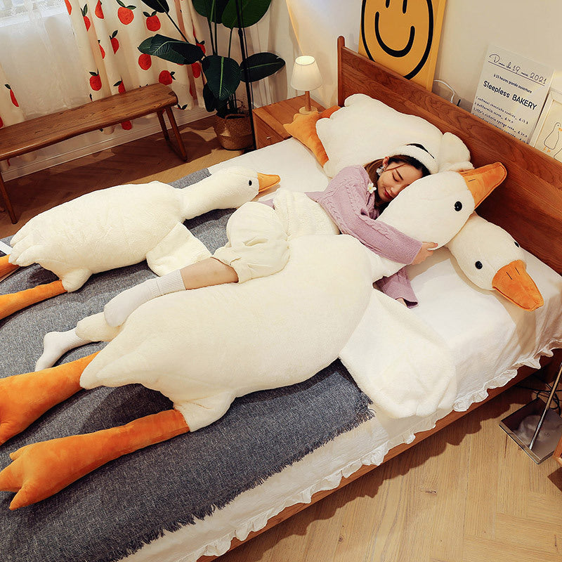 Colorful Goose Plush Pillow Long Body Sleeping Stuffed Animal Soft Toy Doll Pillow Birthday Gift