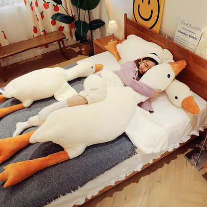 Colorful Goose Plush Pillow Long Body Sleeping Stuffed Animal Soft Toy Doll Pillow Birthday Gift