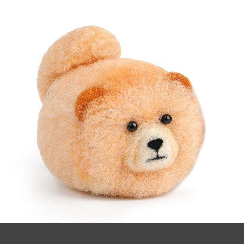 Wool felt poke poke le handmade DIY material bag cat and dog series set animal felt