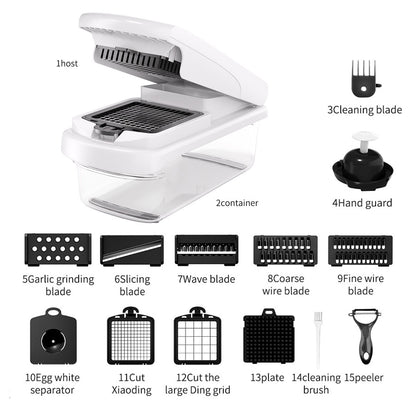 Home multifunctional vegetable slicer 15 in one potato slicer