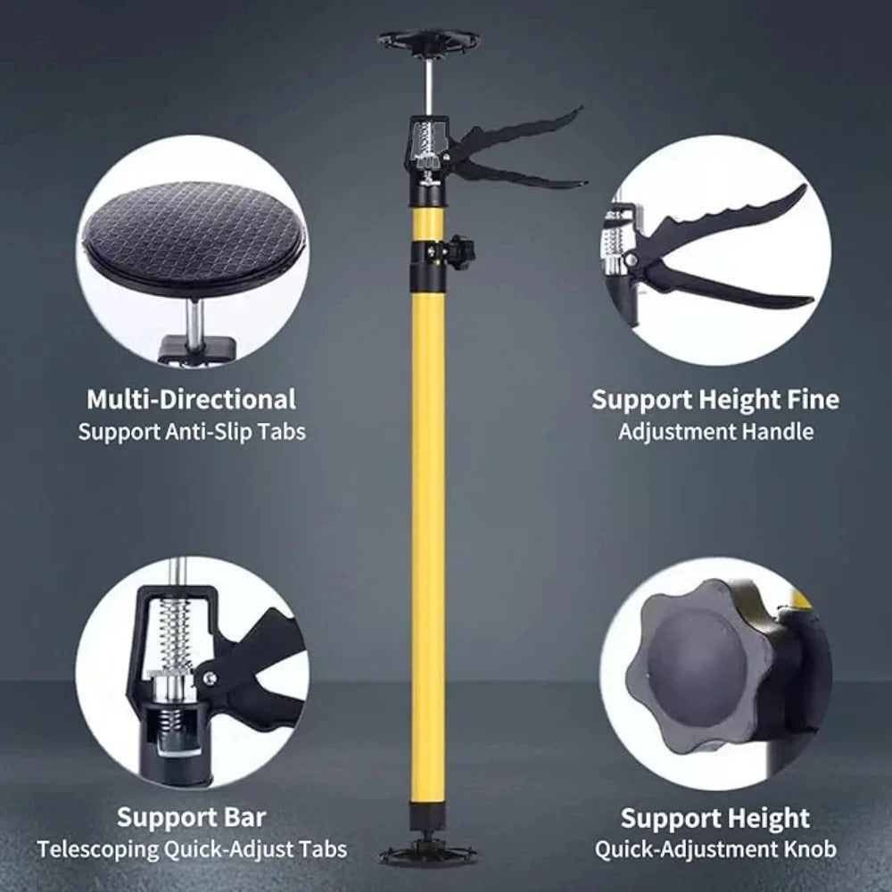 2PCS Adjustable Manual Jack Support Rod for Cabinet Installation Effort-Saving Extendable Steel Support Bar