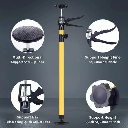 2PCS Adjustable Manual Jack Support Rod for Cabinet Installation Effort-Saving Extendable Steel Support Bar