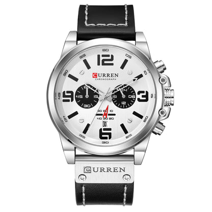 Men's Watch Sports Six Pin Quartz Watch Calendar Men's Watch Waterproof Belt Watch
