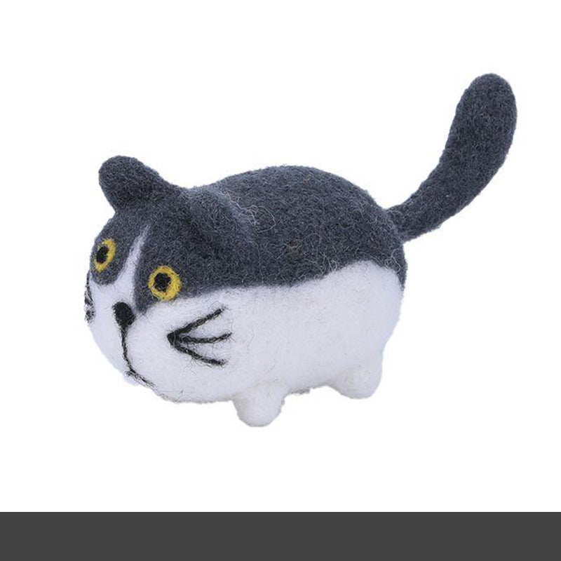 Wool felt poke poke le handmade DIY material bag cat and dog series set animal felt