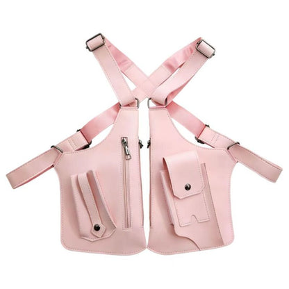 Anti-Theft PU Leather Underarm Bag - Crossbody Chest Sling Bag with Hidden Pocket & Adjustable Strap