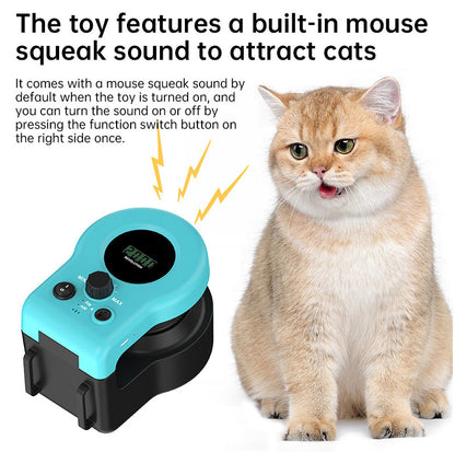 Automatic/Remote Control Cat Toys, Interactive Cat Exercise Wheel with Adjustable Speed, Simulated Hunting Toy for Indoor Cats