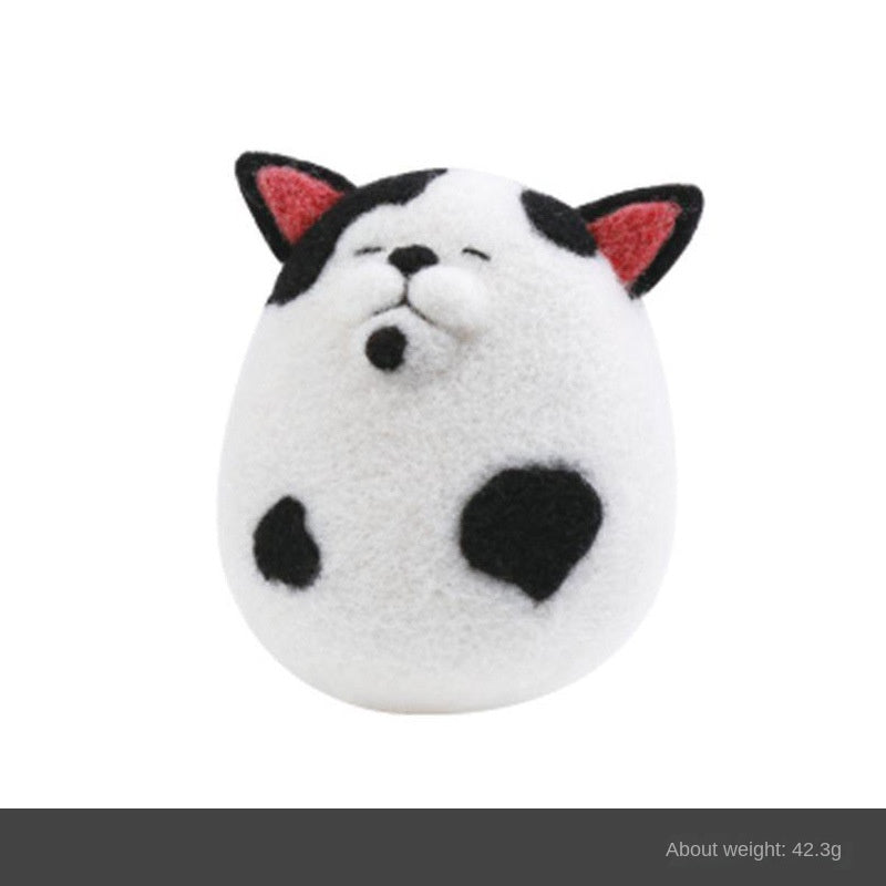 Wool felt poke poke le handmade DIY material bag cat and dog series set animal felt