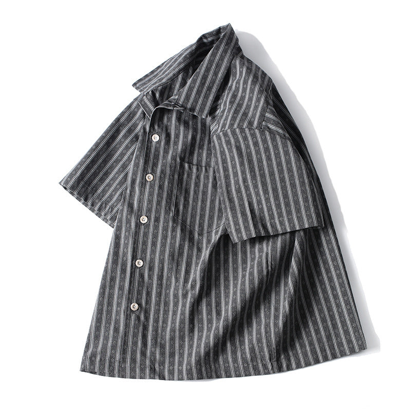 Short Sleeve Shirt with Cuban Collar
