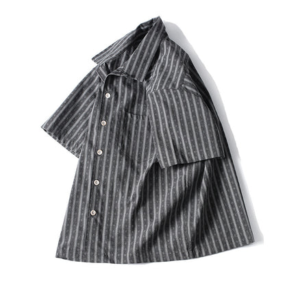 Short Sleeve Shirt with Cuban Collar