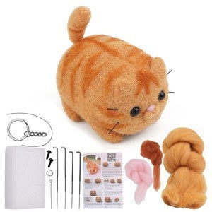 Wool felt poke poke le handmade DIY material bag cat and dog series set animal felt