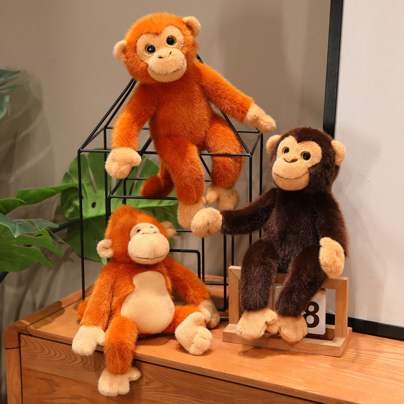 Fuzzy Plush Toy Wholesale Gorilla Stuffed Animal Long-Armed Monkey Rainforest Monkey Doll Trendy Golden Monkey Stuffed Toy