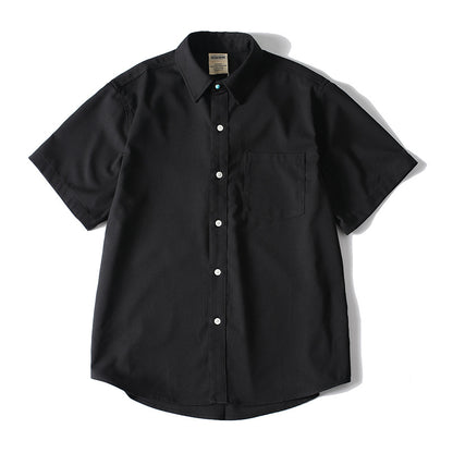 Color Short Sleeve Shirt for Men, Retro Loose Fit Button-Up Casual Blouse