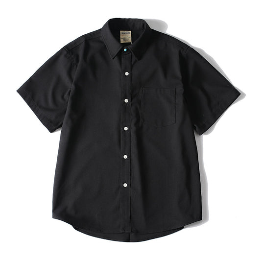 Color Short Sleeve Shirt for Men, Retro Loose Fit Button-Up Casual Blouse