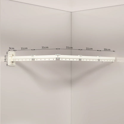 Foldable Shower Curtain Set, Invisible Waterproof Polyester Shower Divider, Retractable for Wet & Dry Zone Separation.