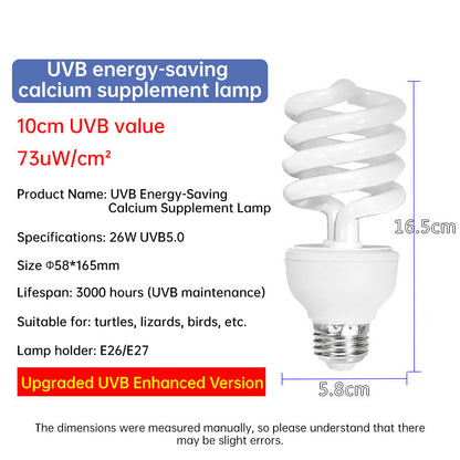 UVB 5.0 10.0 Reptile Heating Lamp13W 26W UVB Rays Energy Heating Light EU/US Calcium-enriched Bulb Lamp for Turtle Lizard Snake