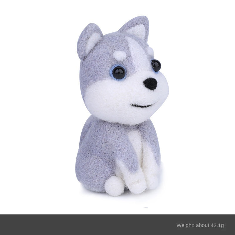 Wool felt poke poke le handmade DIY material bag cat and dog series set animal felt