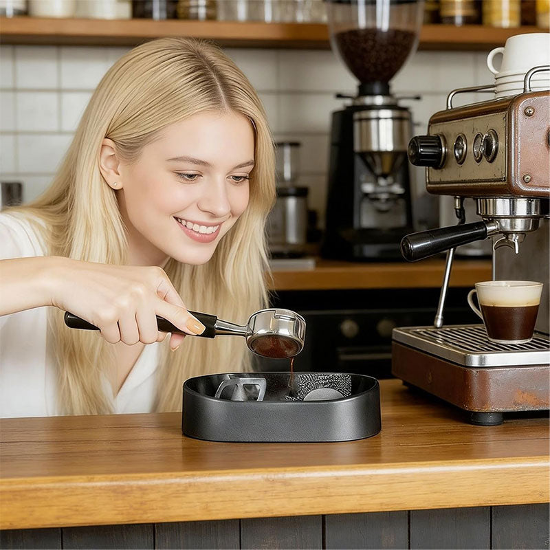 Coffee Portafilter Cleaning Kit - Machine Brush & Stand Set for Espresso, Wine Barrel, Bar & Stainless Steel Kitchen Tools