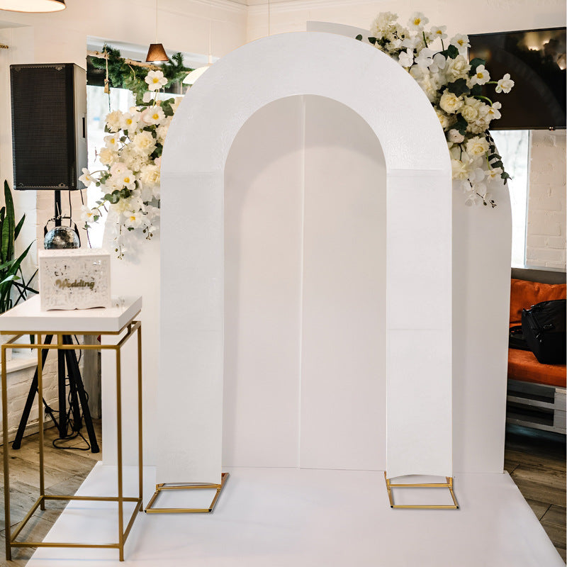 High Elasticity U-Shape Arch Backdrop Cover, Stretchable Open Frame Set for Birthday Baby Shower Wedding Decor