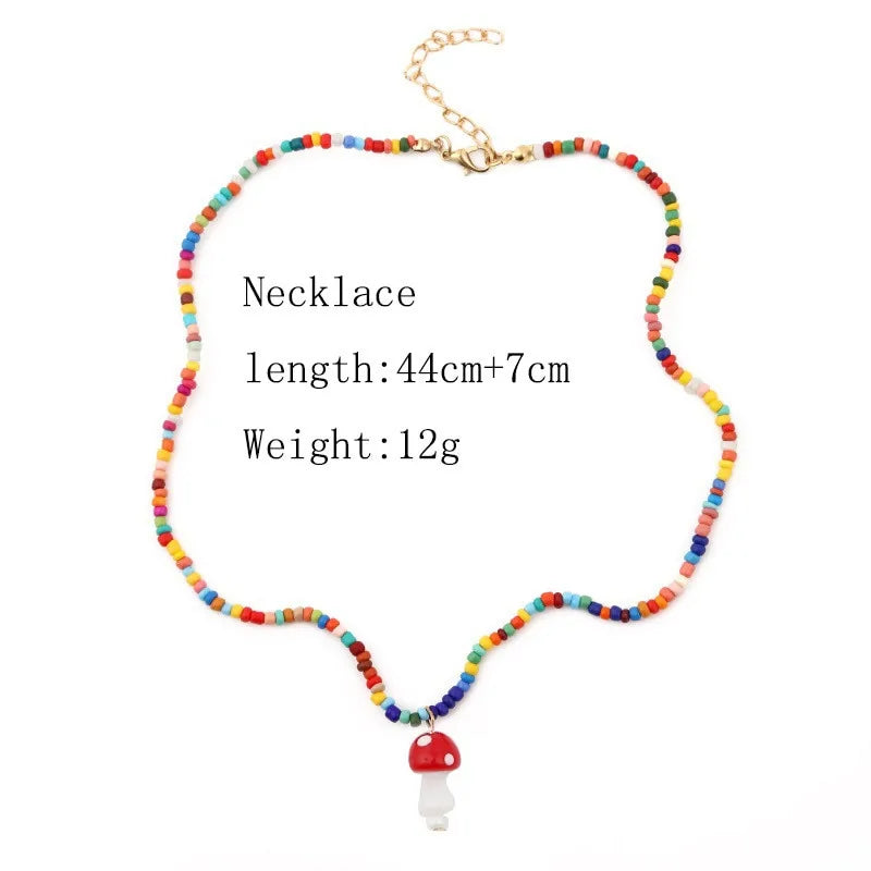 Women's Bohemian Handmade Multicolor Beads Necklace