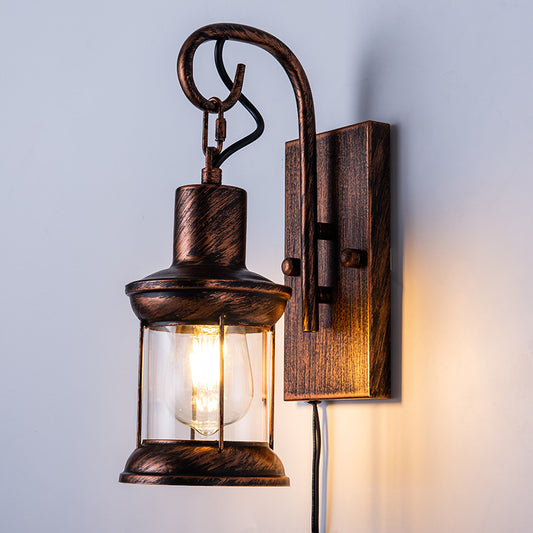 Wall Lamp Bedside Modern Indoor Wall Light with Switch American Vintage Style for Restaurant, Bedroom, Staircase, Villa Lighting