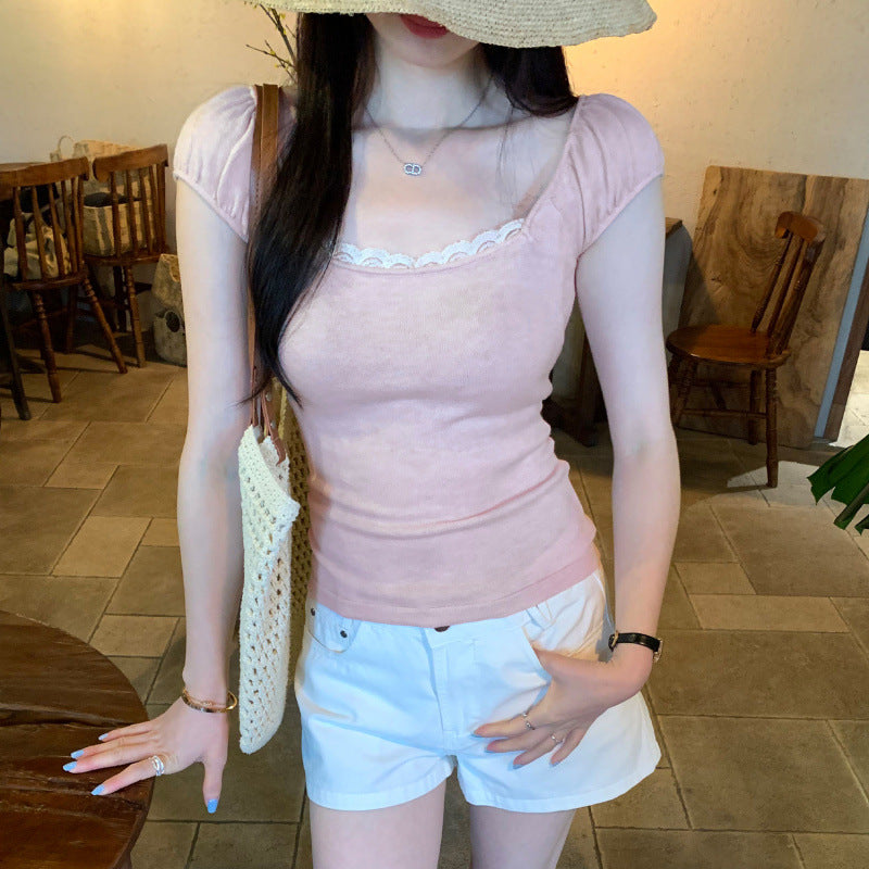 Square Neck Wool Vest T-Shirt